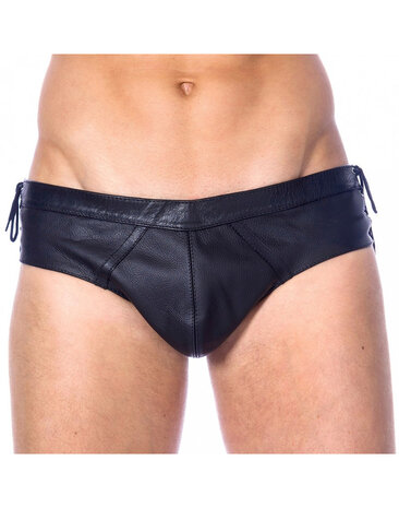 Rimba Bondage Play Rimba Gladiator Slip aus Echtleder – Verstellbar