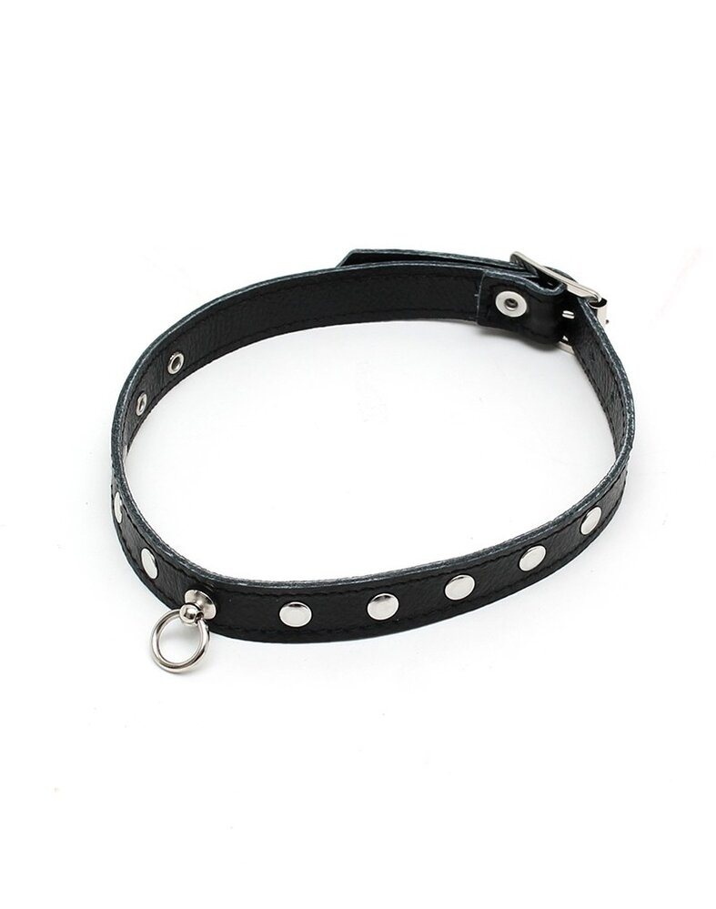 Rimba Bondage Play Nappaleder Halsband mit Nieten – 1,5 cm | Verstellbar & Verführerisch
