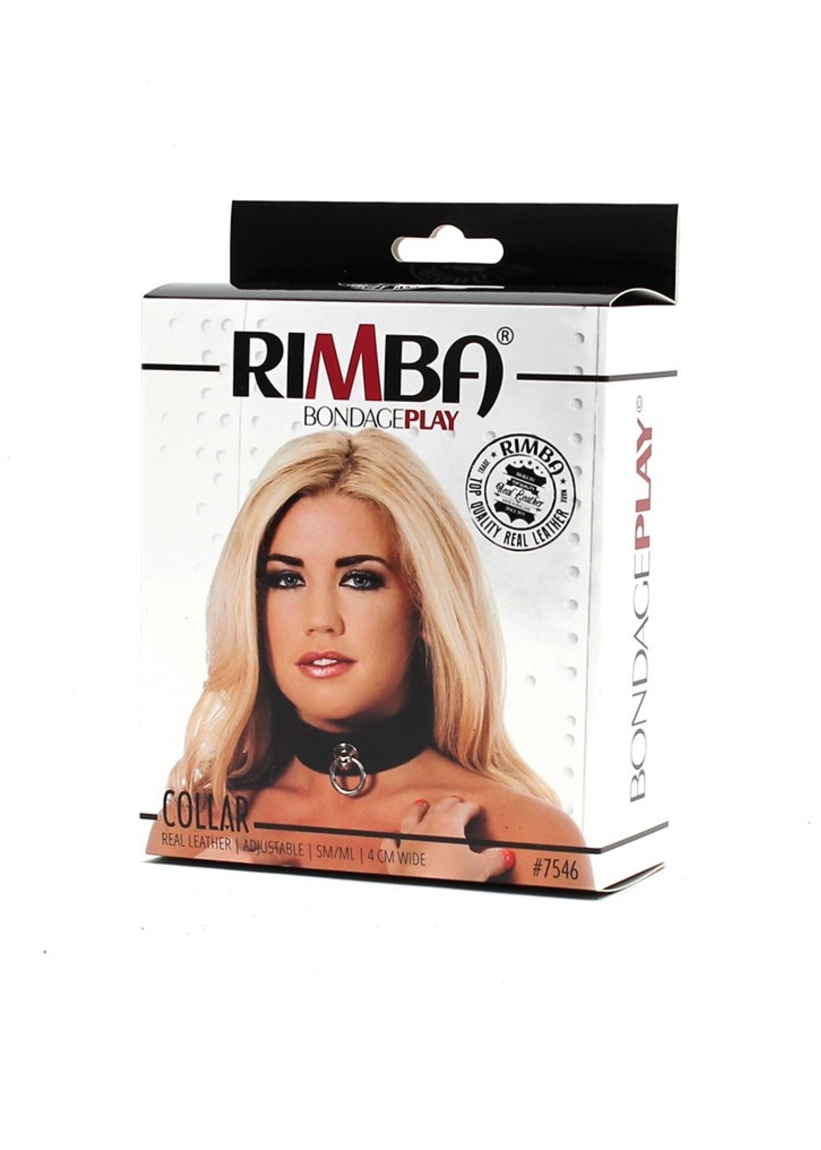Rimba Bondage Play Lederhalsband mit großem O-Ring – Verstellbar & Elegant
