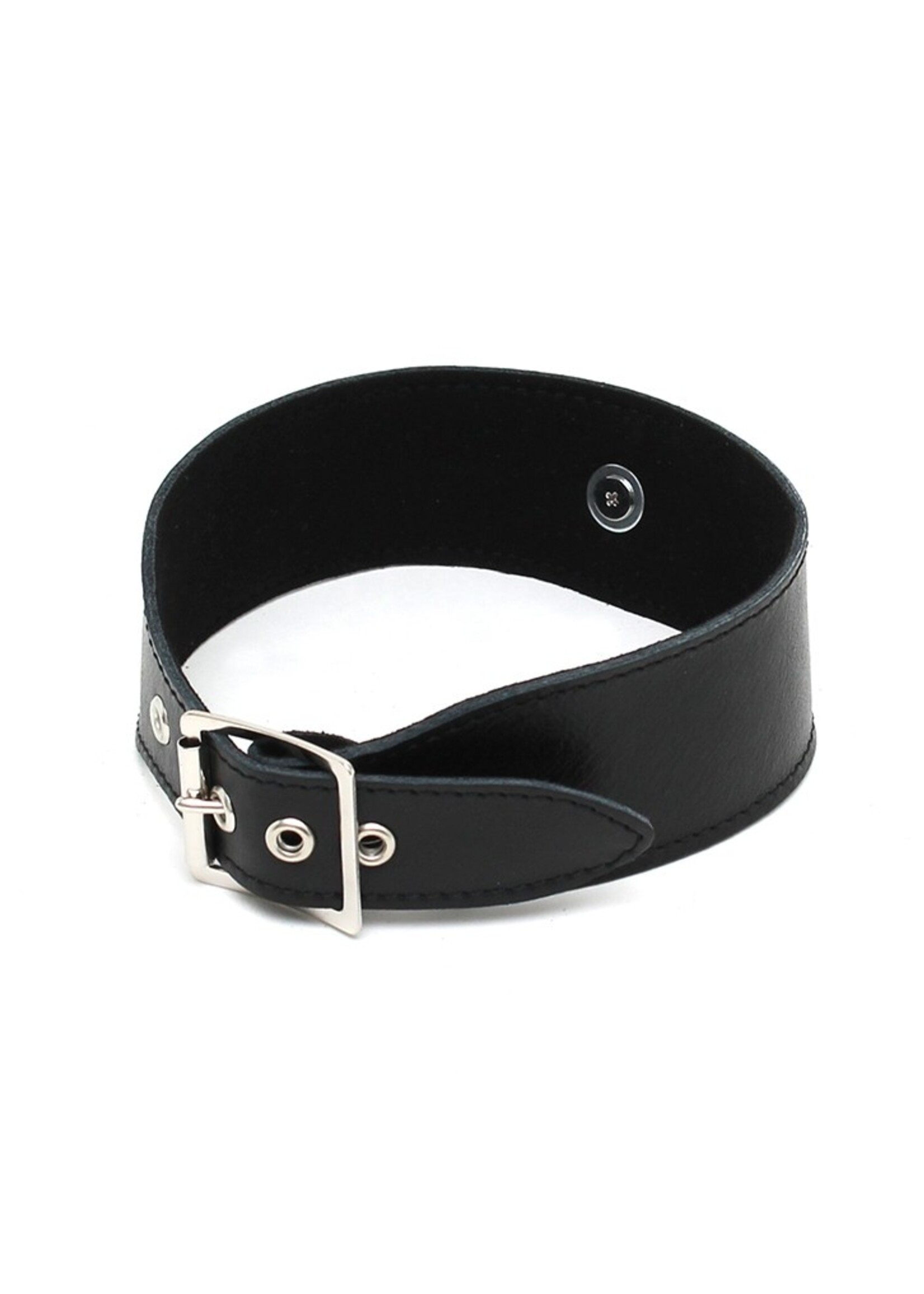 Rimba Bondage Play Leren halsband met grote O-ring – Verstelbaar & Elegant