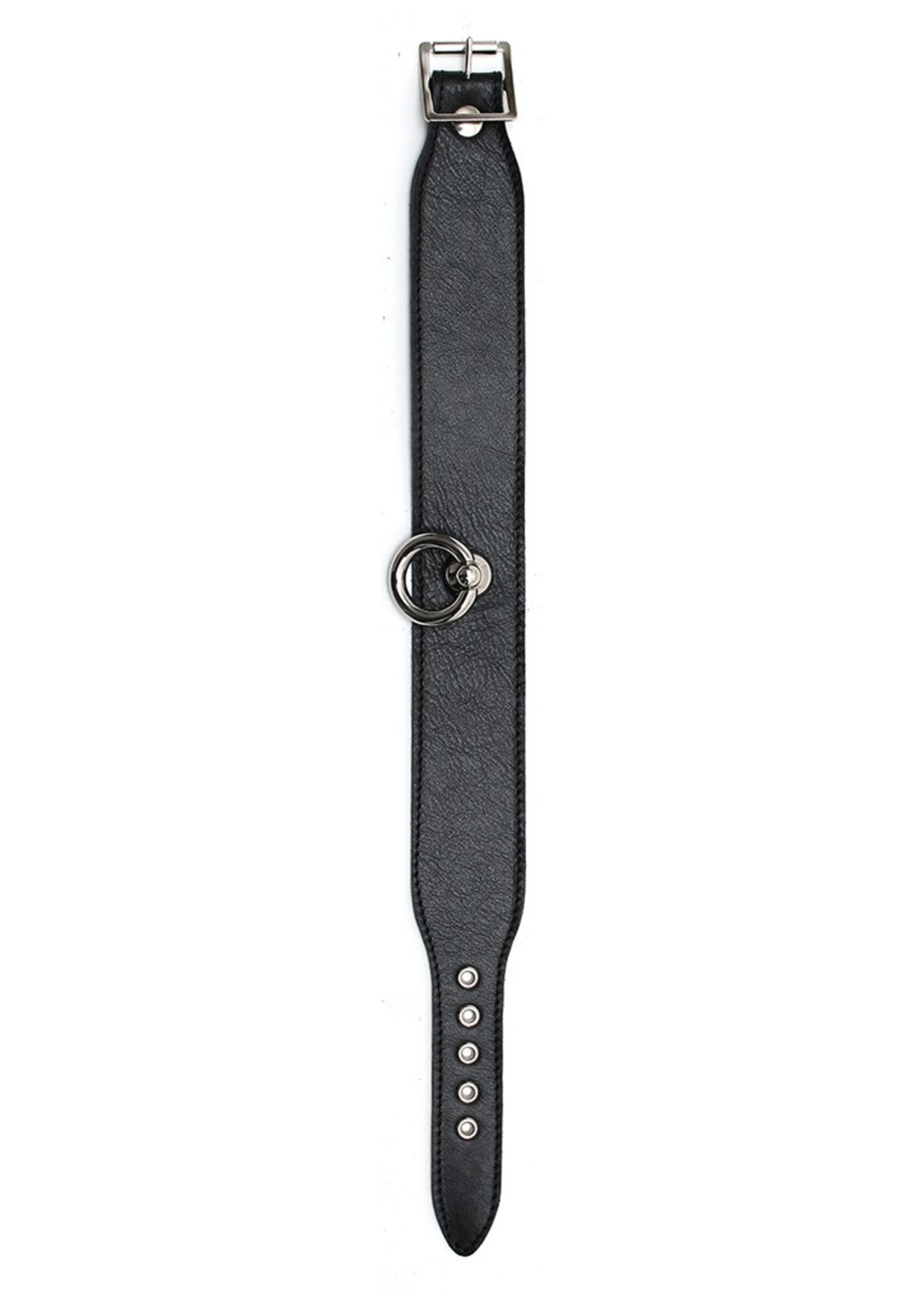 Rimba Bondage Play Leren halsband met grote O-ring – Verstelbaar & Elegant