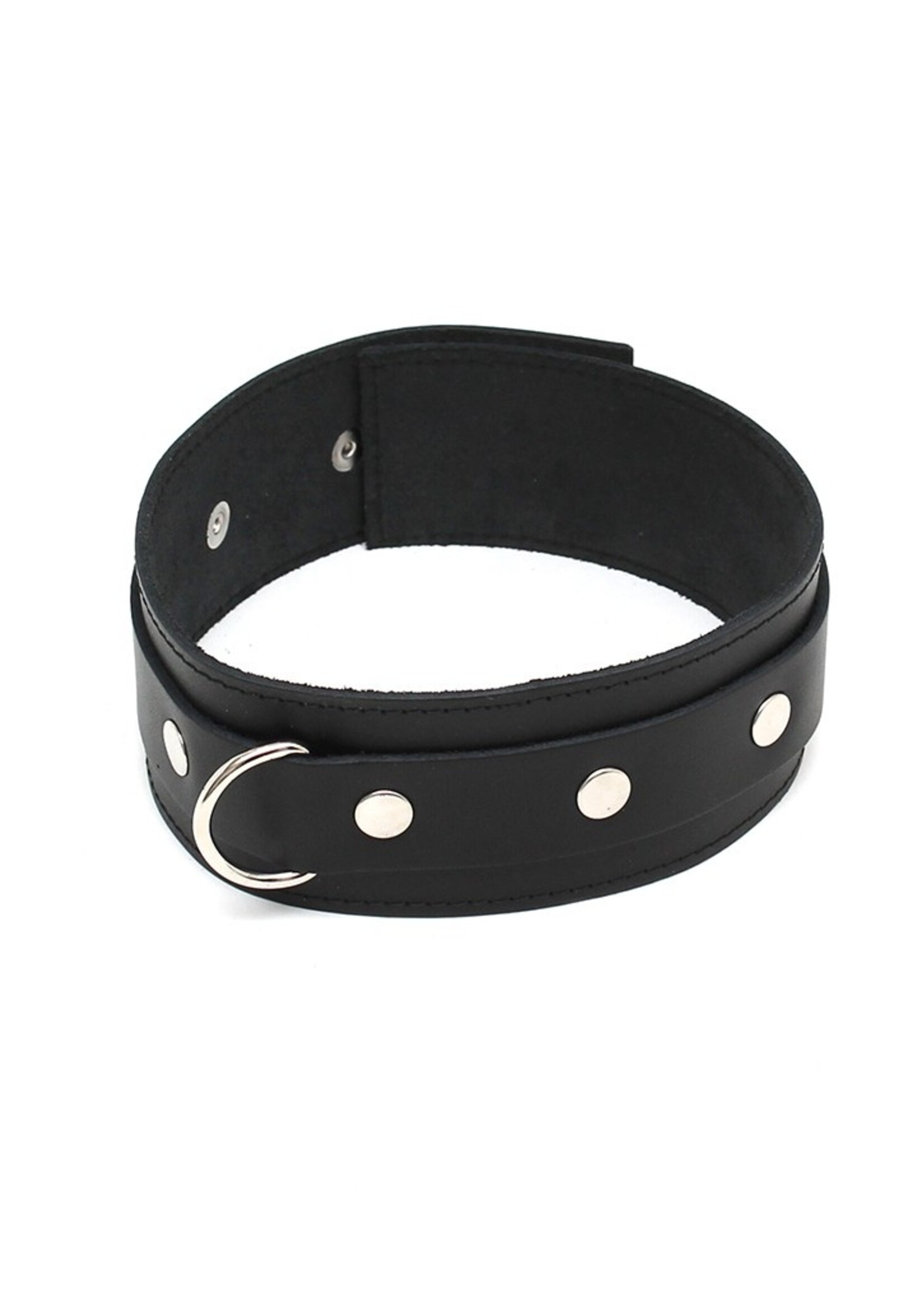 Rimba Bondage Play Leren halsband – 4 cm breed met D-ring | Verstelbaar in 2 maten