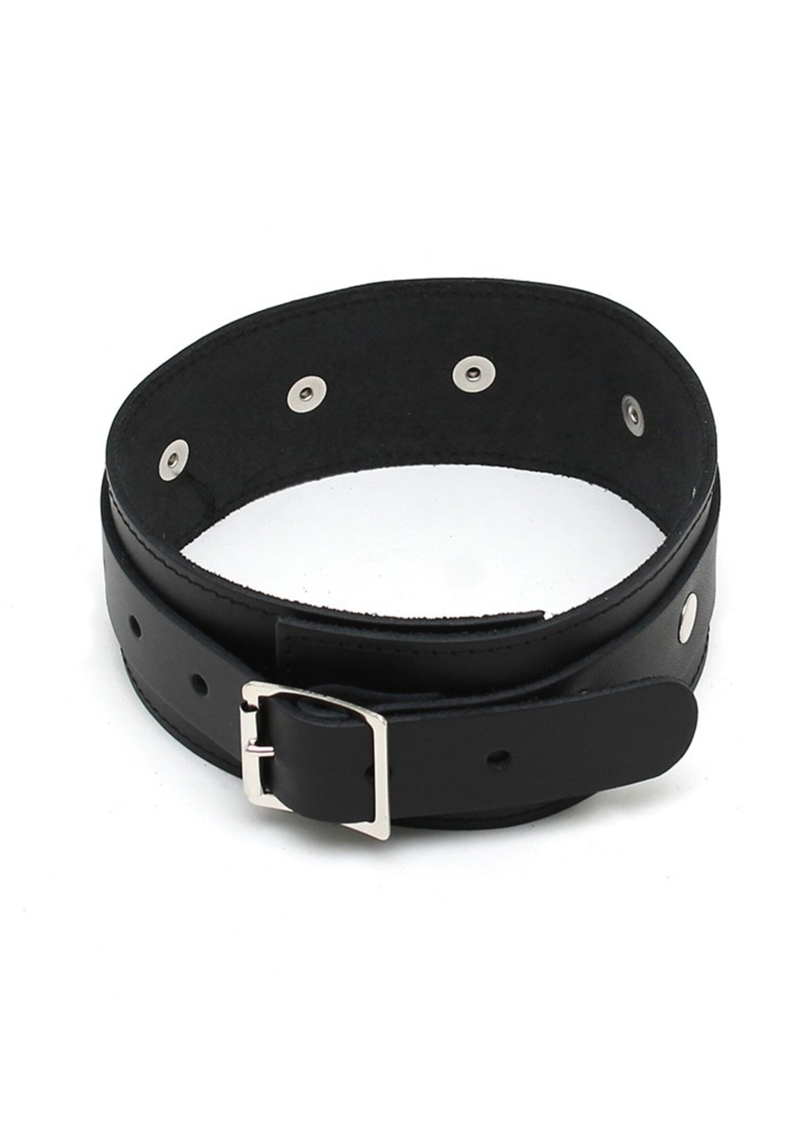 Rimba Bondage Play Leren halsband – 4 cm breed met D-ring | Verstelbaar in 2 maten