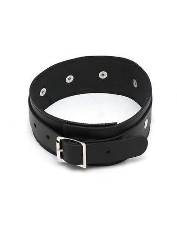 Rimba Bondage Play Leder Halsband – 4 cm breit mit D-Ring | Verstellbar in 2 Größen