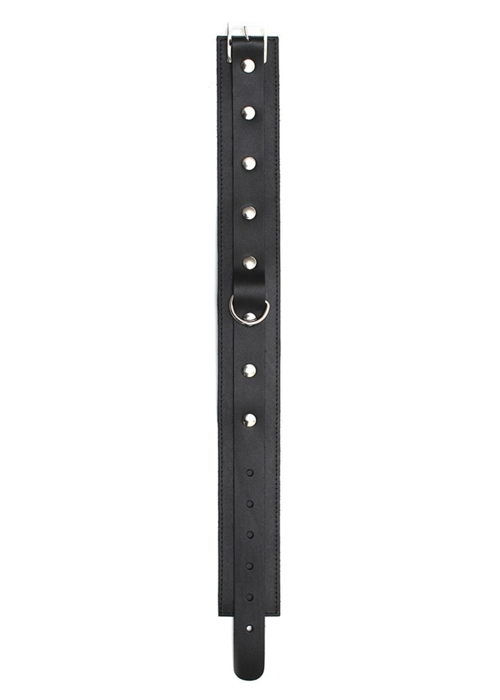 Rimba Bondage Play Collier en cuir Rimba - 4 cm de large avec anneau en D | Ajustable en 2 tailles
