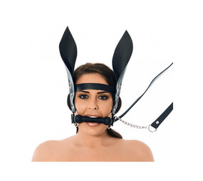 Rimba Bondage Play Pferdemundstange mit Zügel und Ohren Rimba Bondage Play Pferdemundstange mit Zügel und Ohren