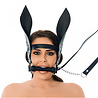 Rimba Bondage Play Horse Mouth Gag avec rênes et oreilles – Noir | Réglable et élégant