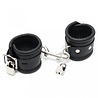 Rimba Bondage Play Leren handboeien – afsluitbaar en gewatteerd | Luxe handboeien in zwart