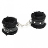 Rimba Bondage Play Luxe Fußfesseln mit Fell – Verstellbar & Gepolstert | Schwarz, 7 cm Breit