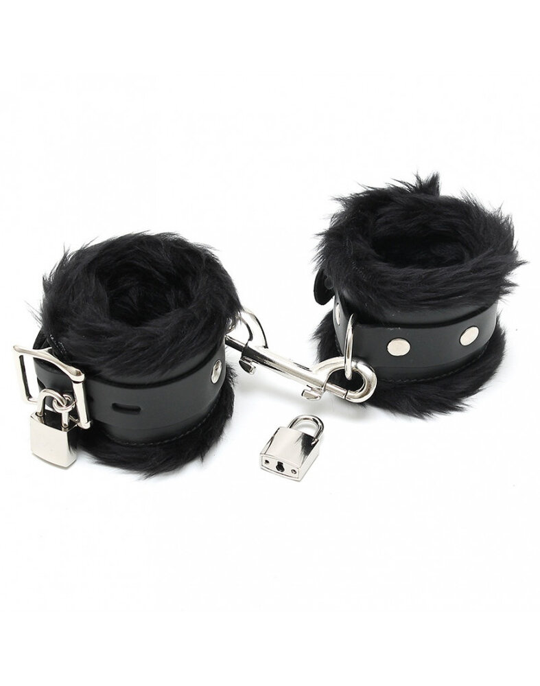 Rimba Bondage Play Rimba - Ankle cuffs padded with fur with padlocks Rimba Bondage Play Rimba - Ankle cuffs padded with fur with padlocks
