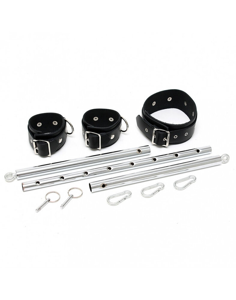 Rimba Bondage Play Rimba Bondage Spreader Bar with Leather Hand & Neck Restraint - Adjustable (55-85 cm) Rimba Bondage Play Rimba Bondage Spreader Bar with Leather Hand & Neck Restraint - Adjustable (55-85 cm)