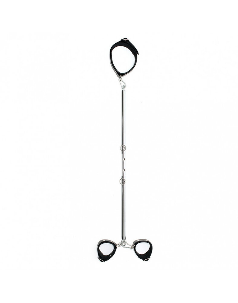 Rimba Bondage Play Rimba Bondage Spreader Bar with Leather Hand & Neck Restraint - Adjustable (55-85 cm) Rimba Bondage Play Rimba Bondage Spreader Bar with Leather Hand & Neck Restraint - Adjustable (55-85 cm)