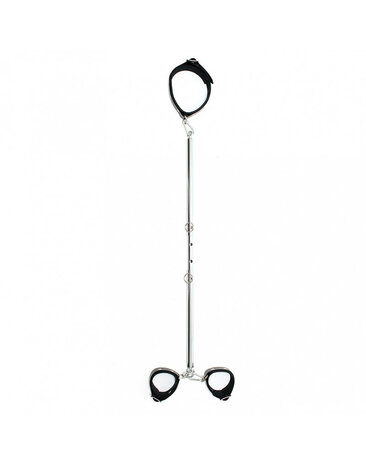 Rimba Bondage Play Rimba Bondage Spreader Bar with Leather Hand & Neck Restraint - Adjustable (55-85 cm) Rimba Bondage Play Rimba Bondage Spreader Bar with Leather Hand & Neck Restraint - Adjustable (55-85 cm)