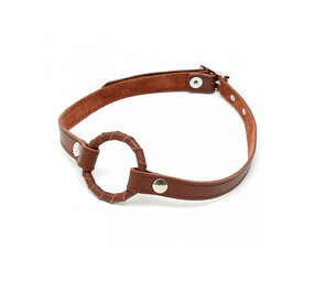 Rimba Bondage Play Mondspreider met O-ring - Bruin