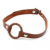 Rimba Bondage Play Mundknebel mit O-Ring aus braunem Leder