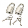 Rimba Bondage Play Vorhängeschlösser – 2er-Set | Glänzendes Metall, 4 Schlüssel