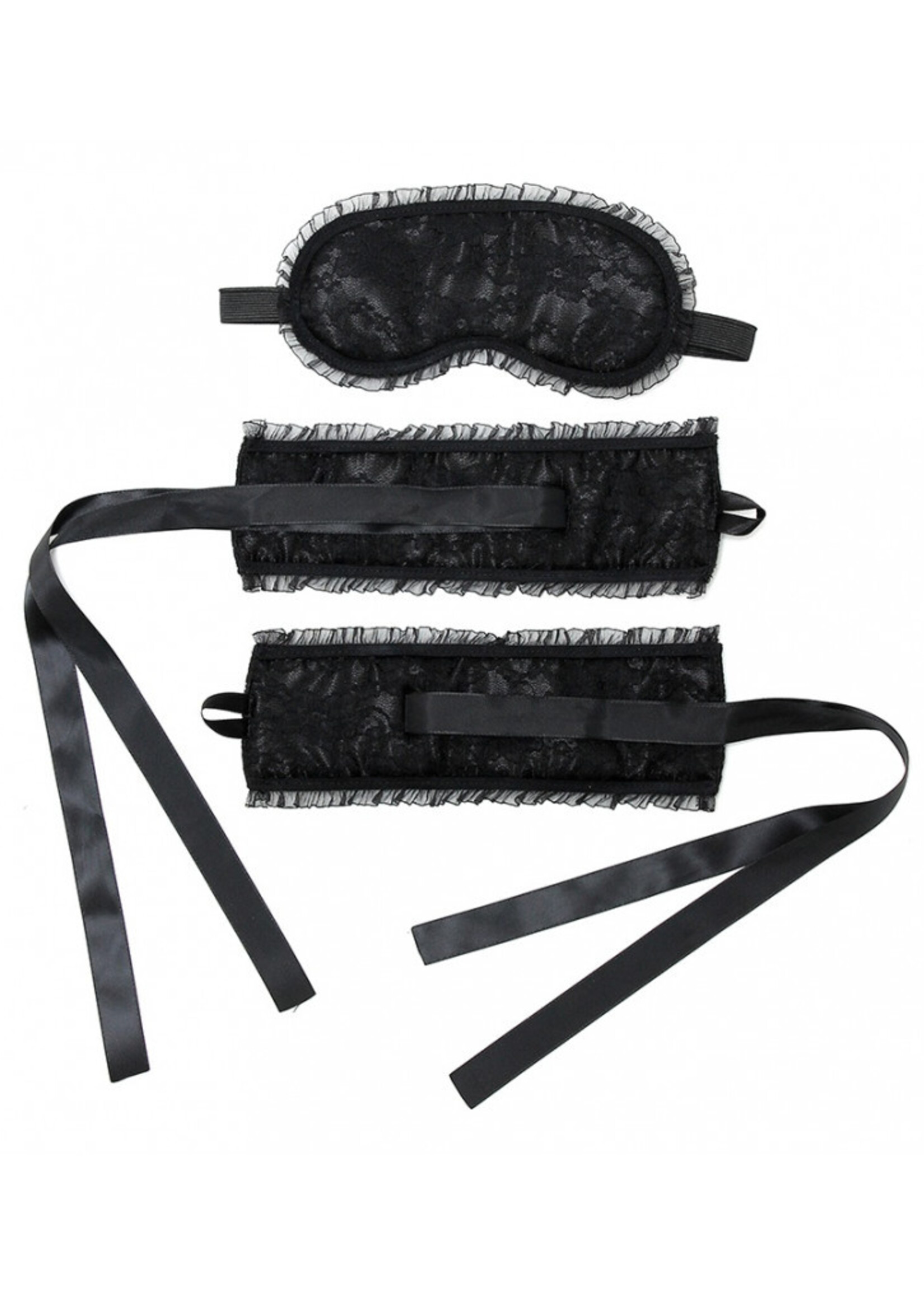 Rimba Bondage Play Bondage set van satijn – Handboeien & Masker | Burlesque look