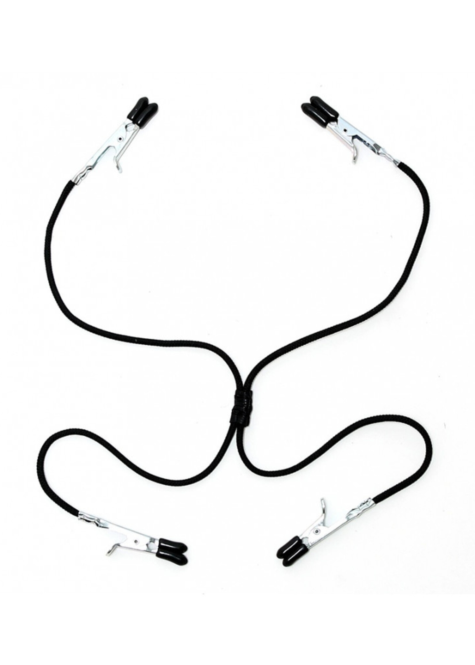 Rimba Bondage Play Nippel- & Intimklemmen – 4 Krokodilklemmen mit Gummizug
