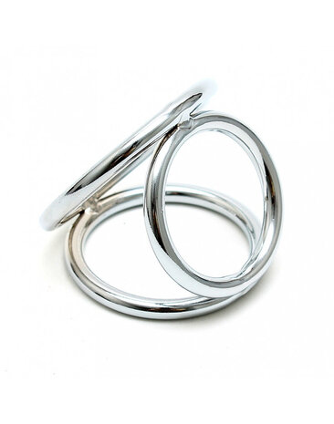 Rimba Bondage Play Triangle Cock & Balls Ring – Plaisir métallique dans un triangle