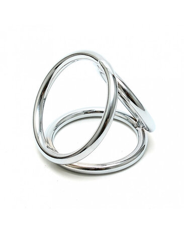 Rimba Bondage Play Triangle Cock & Balls Ring – Plaisir métallique dans un triangle