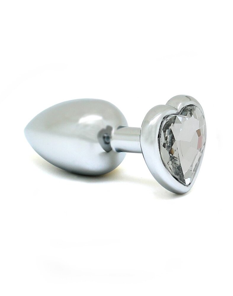 Rimba Bondage Play Rimba Analplug mit Herz-Kristall | Klein & Luxuriös | Metall | unisex