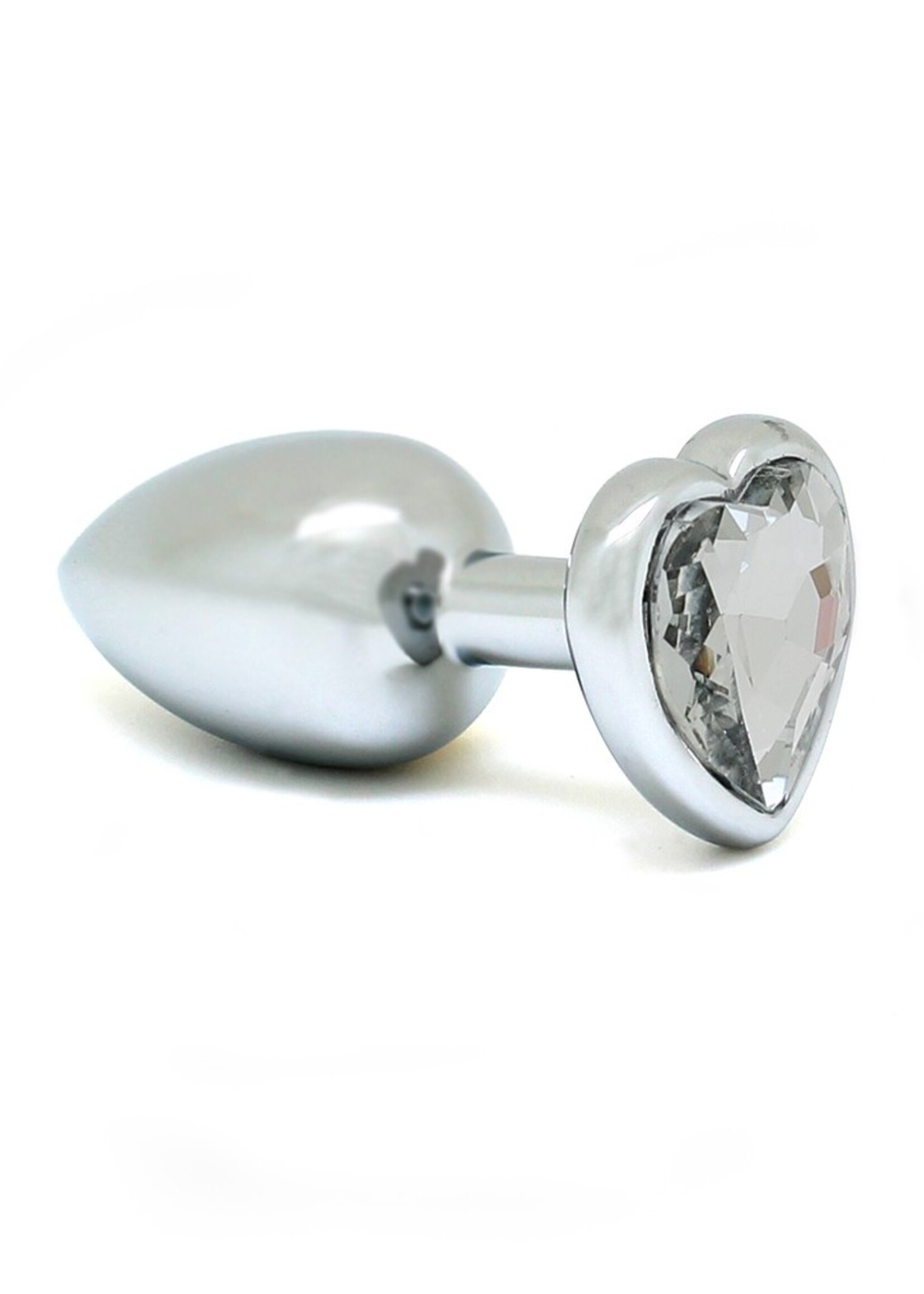 Rimba Bondage Play Anale plug met hartvormig kristal | Klein en luxueus | Metaal | Unisex