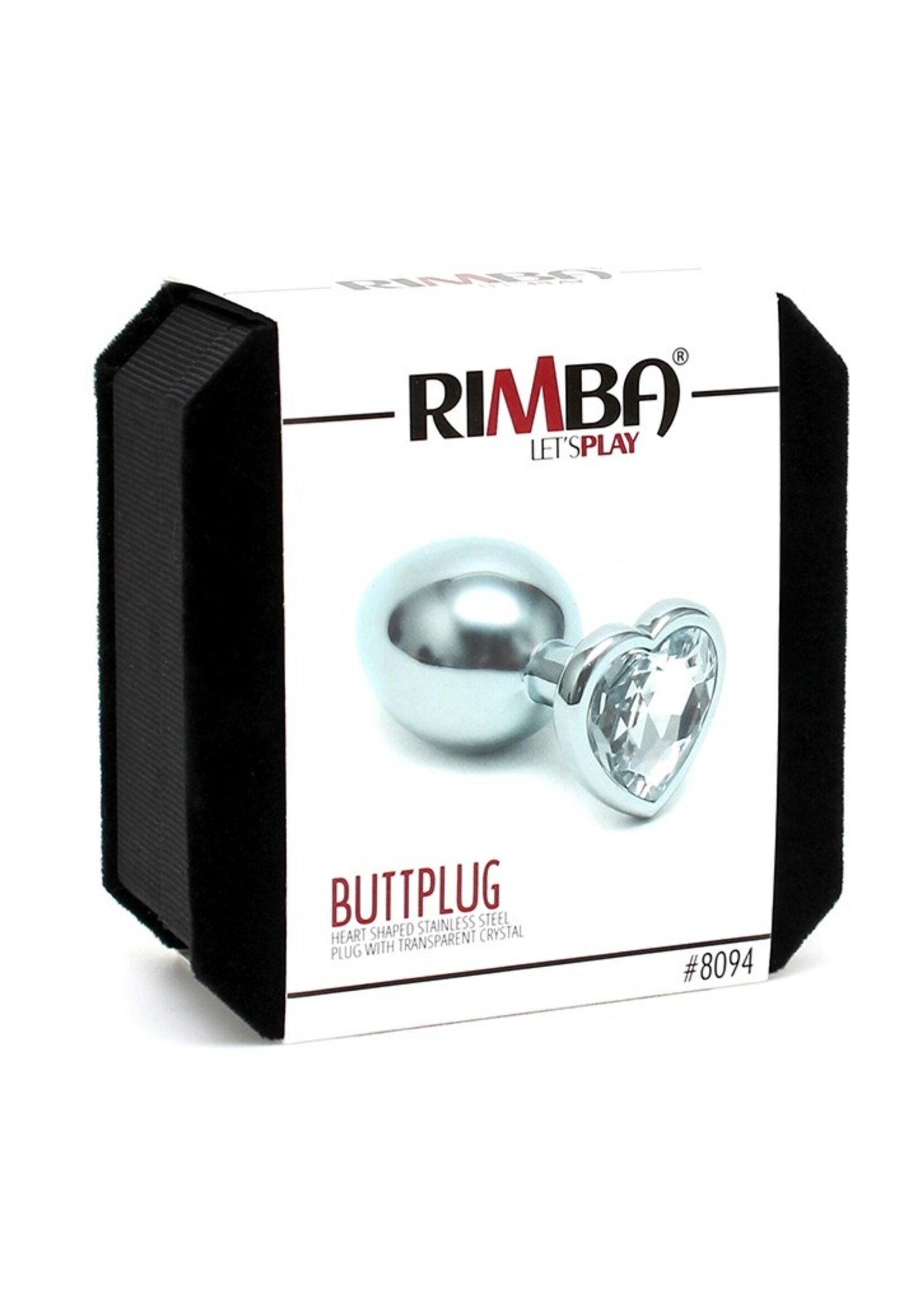 Rimba Bondage Play Anale plug met hartvormig kristal | Klein en luxueus | Metaal | Unisex