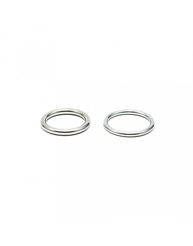 Rimba Bondage Play Cockring Set – 2-teilig | Verchromter Stahl, 6 Größen