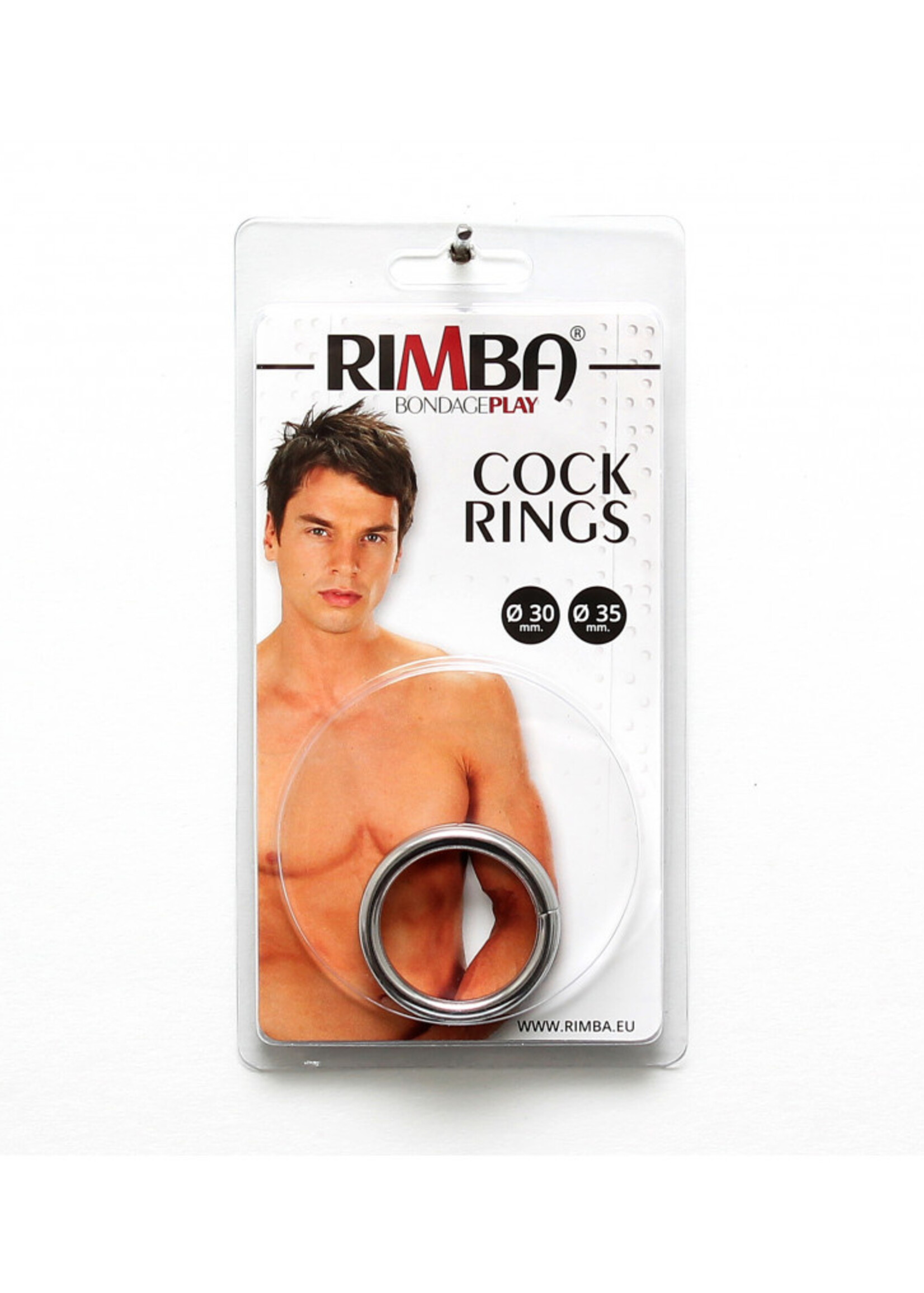 Rimba Bondage Play Ensemble d'anneaux péniens Rimba – 2 pièces | Acier chromé, 6 tailles