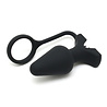 Rimba Bondage Play Silikon Analplug mit Vibrator & Cockring | Schwarz, Ø 4,4 cm