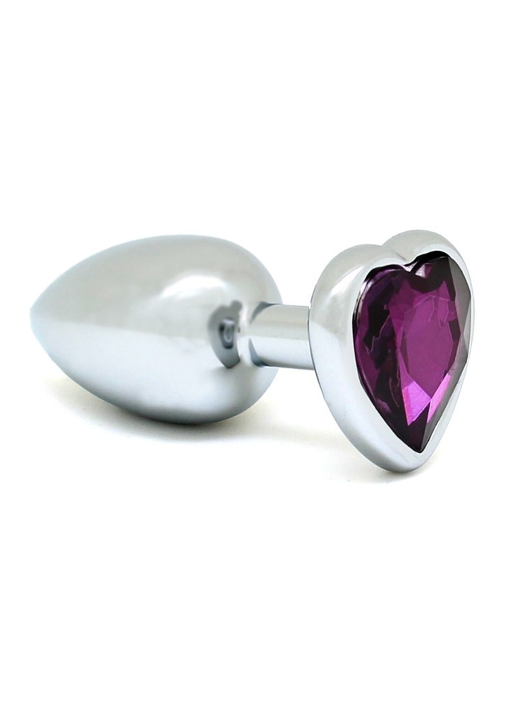 Rimba Bondage Play Anale plug met hartvormig kristal | Klein en luxueus | Metaal | Unisex