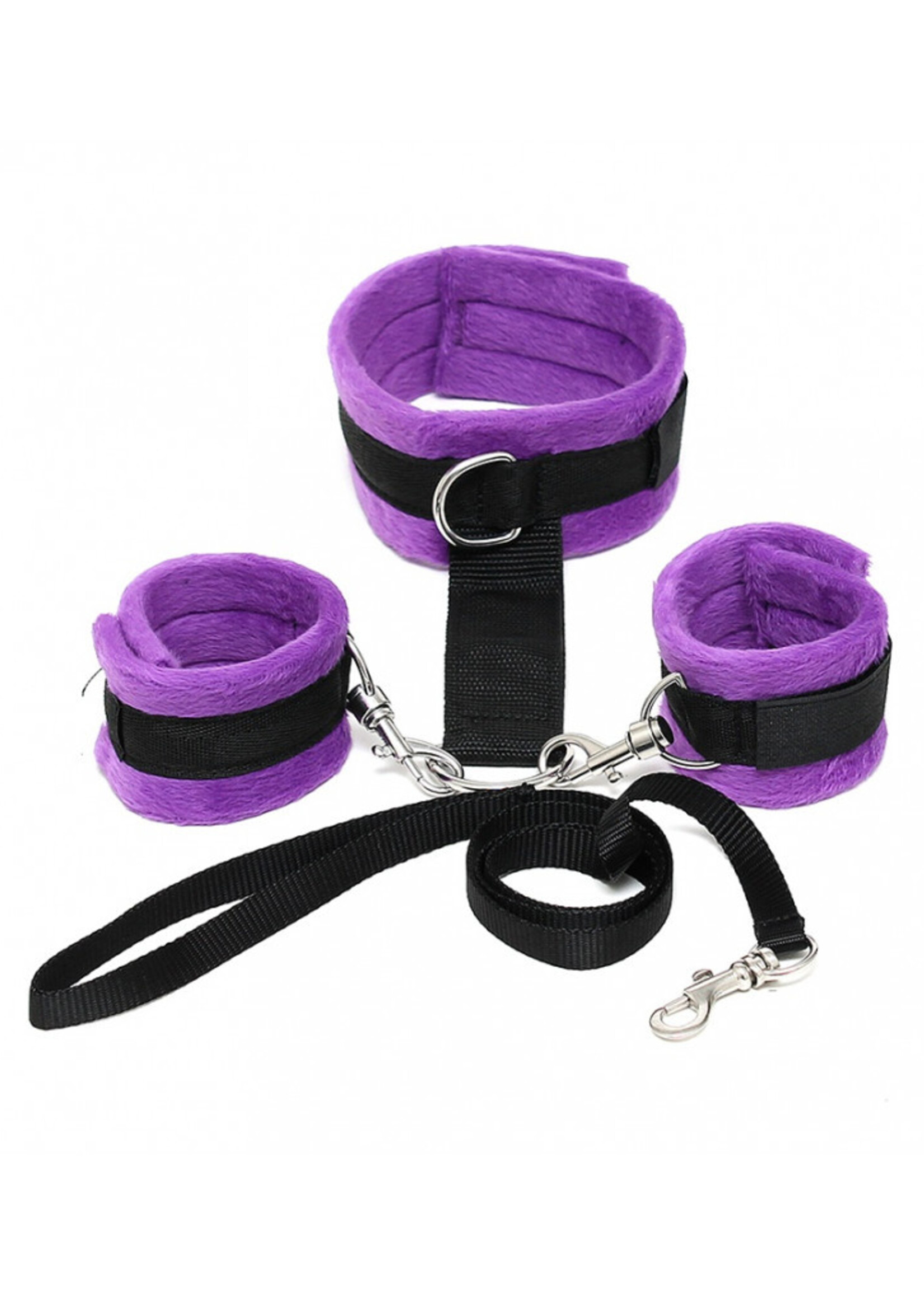 Rimba Bondage Play Zachte bondagehalsband met handboeien