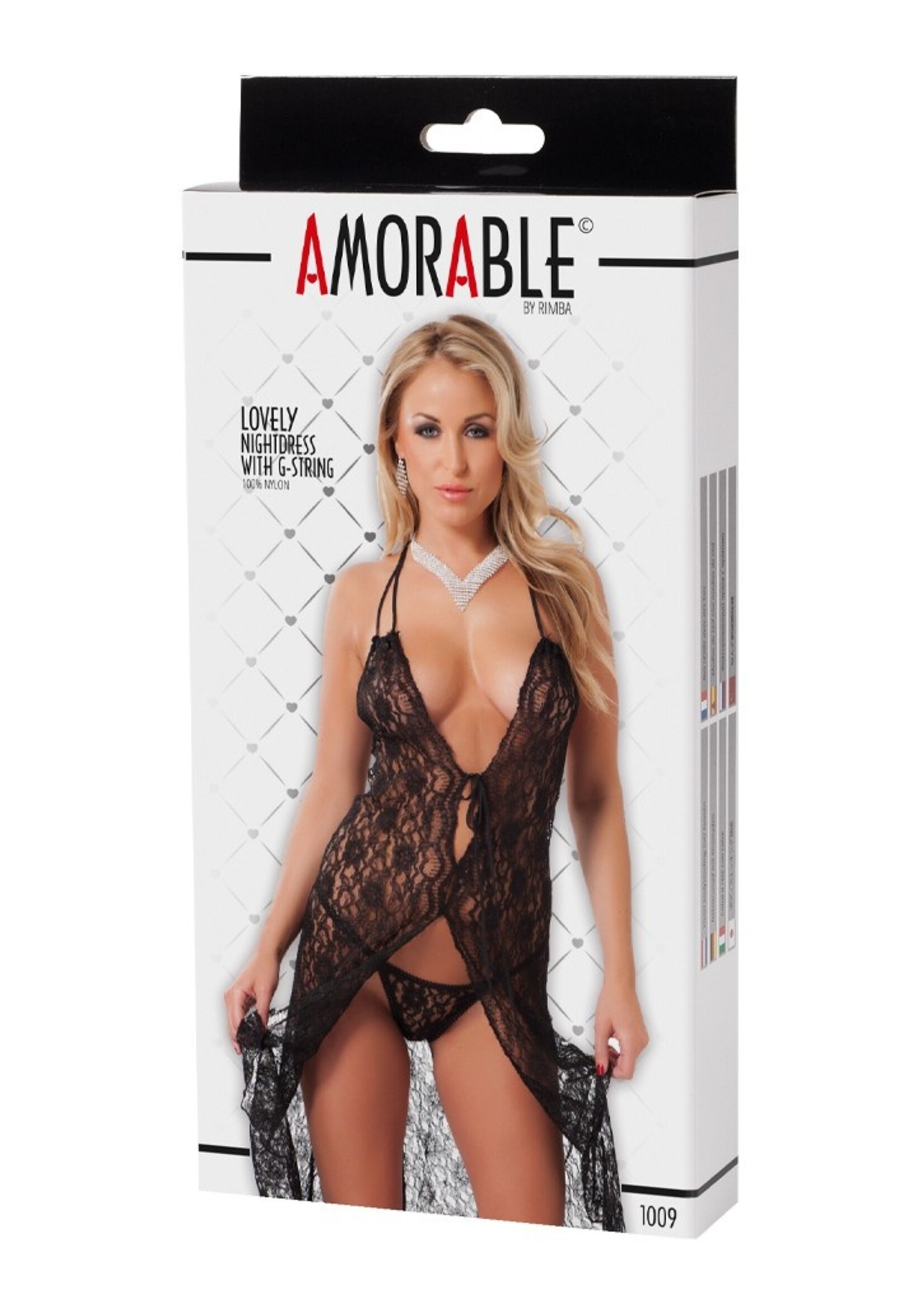 Amorable by Rimba Nachtjapon met string - Zwart
