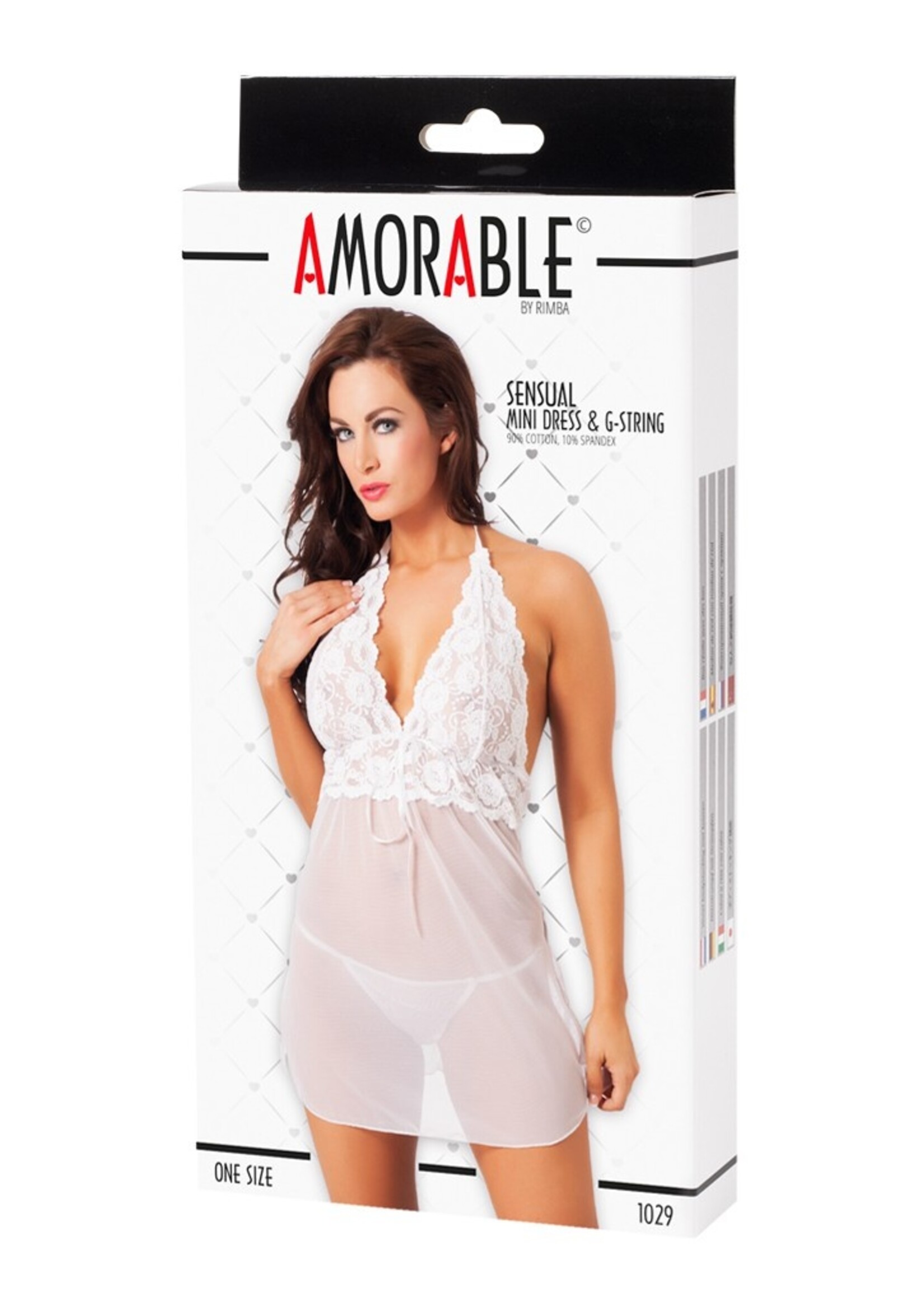Amorable by Rimba Minijurkje met string - One Size - Wit