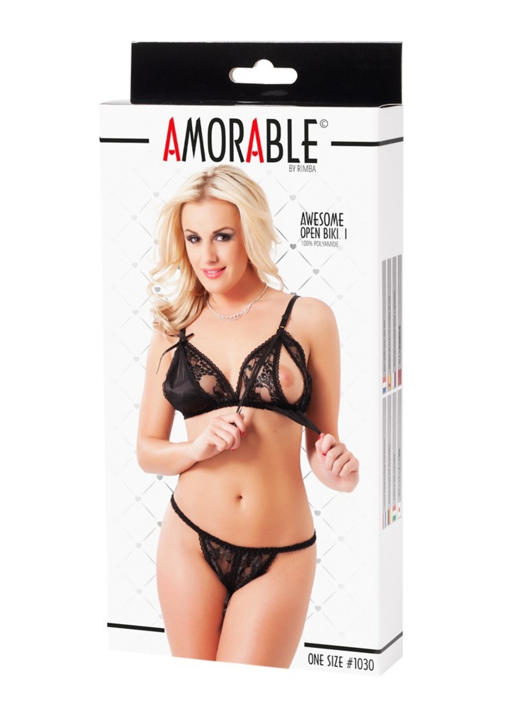 Amorable by Rimba Open bh met slipje - One Size - Zwart