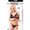 Amorable by Rimba Offener BH mit Slip - One Size - Schwarz