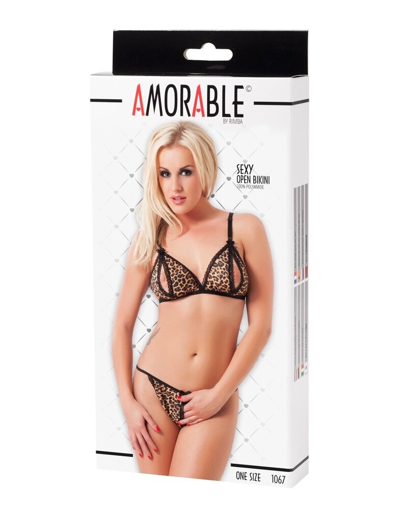 Amorable by Rimba Open bh met string - One Size - Luipaardprint Amorable by Rimba Open bh met string - One Size - Luipaardprint