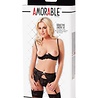 Amorable by Rimba Soutien-gorge 1/2 tasse avec string, bretelles et bas - Noir