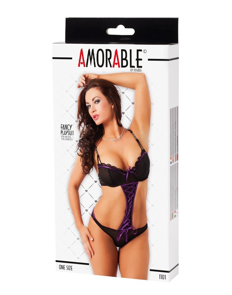 Amorable by Rimba Playsuit - Talle unique - Noir / Violet