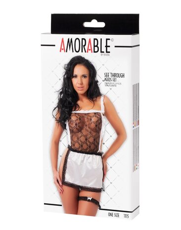 Amorable by Rimba Amorable by Rimba - Waitress Uniform (3 pieces) - One Size - Black / White