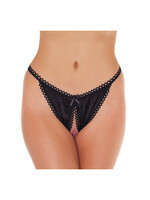 Amorable by Rimba Open Tanga - One Size - Zwart / Rood