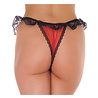 Amorable by Rimba String Ouvert - Talle unique - Noir / Rouge
