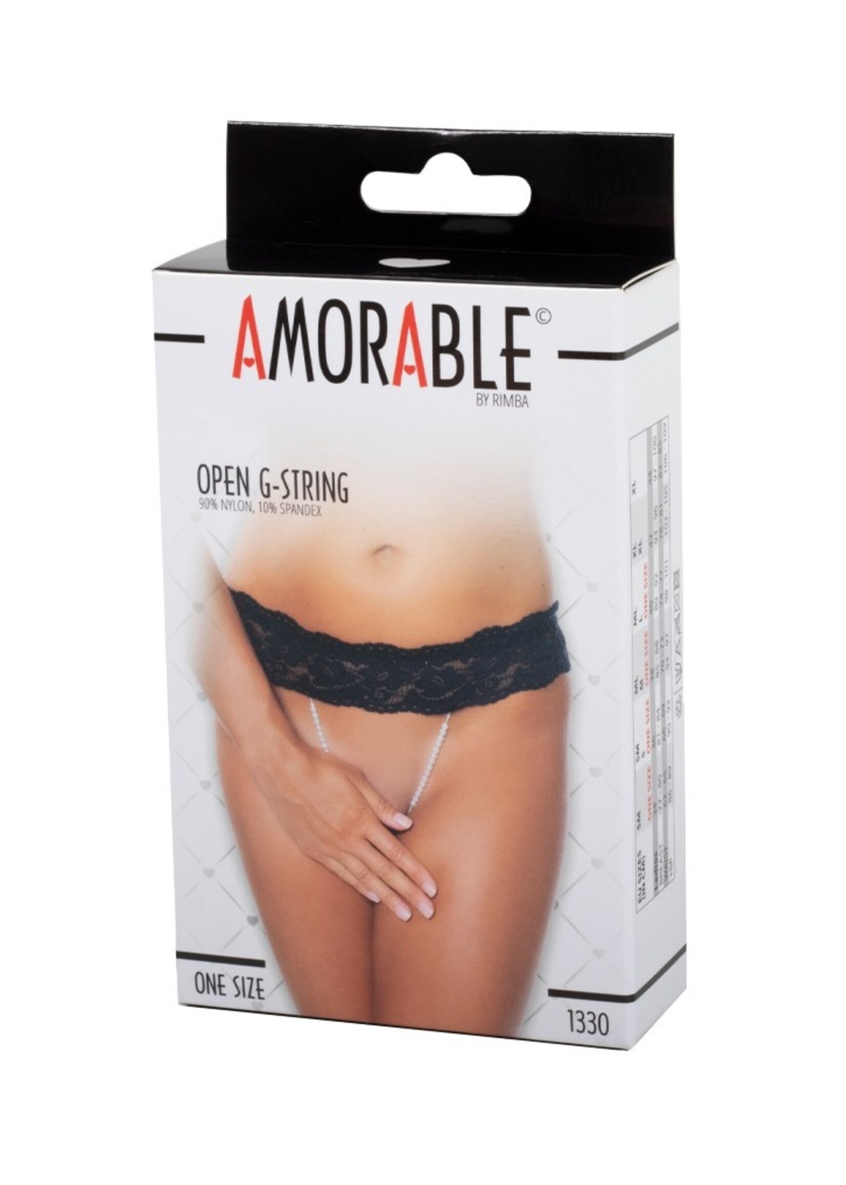 Amorable by Rimba G-String mit Perlen - One Size - Schwarz