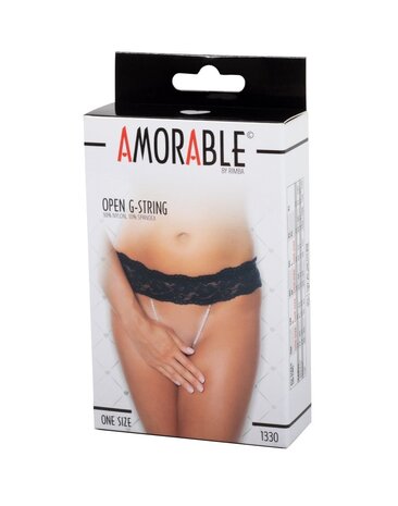 Amorable by Rimba Amorable by Rimba - G-String mit Perlen - One Size - Schwarz