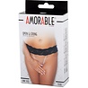 Amorable by Rimba Stringtanga met parels - One Size - Zwart