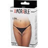Amorable by Rimba Stringtanga met parels - One Size - Zwart