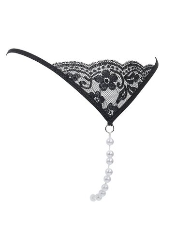 Amorable by Rimba Amorable by Rimba - G-string with pearls - One Size - Black Amorable by Rimba Amorable by Rimba - G-string with pearls - One Size - Black