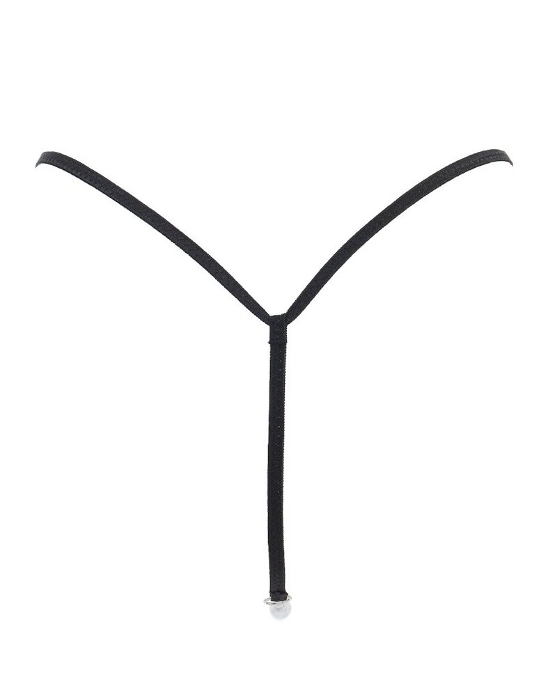 Amorable by Rimba String avec perles - Talle unique - Noir