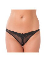 Amorable by Rimba Open String met parels - One Size - Zwart