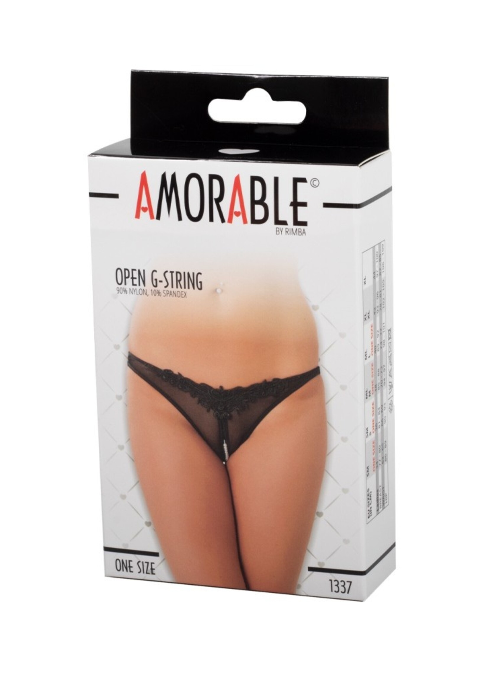 Amorable by Rimba Open string met parels - One size - Zwart